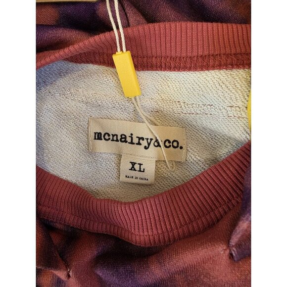 Mcnairy & co Hoodie Mens XL Orion Crewneck Pullover Pink Purple Heavyweight NWT - Picture 2 of 8